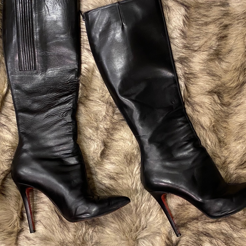 Christian Louboutin black leather boots